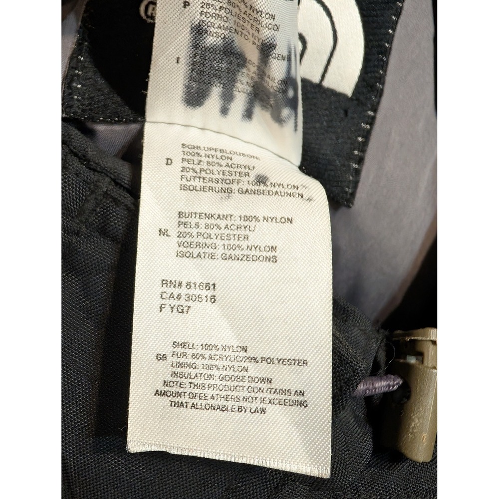 The North Face Womens XL Black 550 Fill Down Hooded Puffer Jacket‎ FYG7 AMA1 - Picture 6 of 8